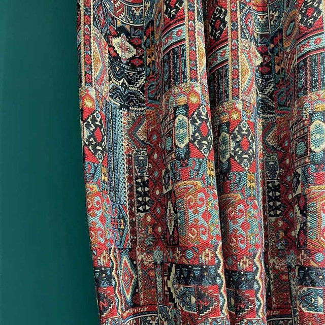 BOHO Rhapsodie Rideau Géométrique Multicolore Rouge 1