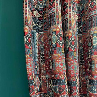 BOHO Rhapsodie Rideau Géométrique Multicolore Rouge