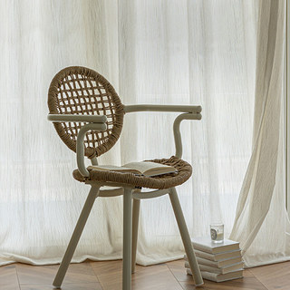 Nuage Doux Crème Rideau Voile Texturé Rayé 3