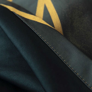 Herringbone Vert Foncé & Or Géométrique Rideau Occultant 8