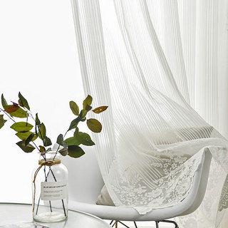 Morning Chamomile Ivoire Blanc Dentelle Voile Rideau 4