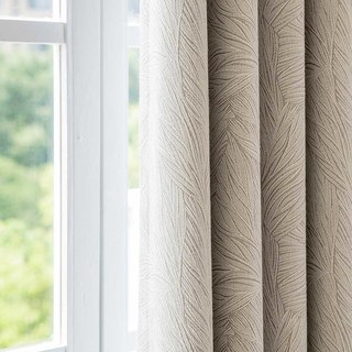 Feuille de Printemps Jacquard Motif Crème Rideau Occultant 3