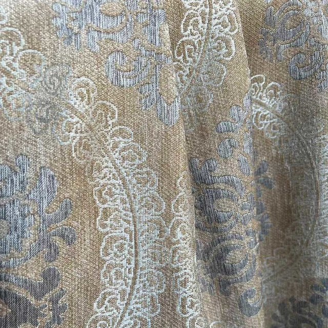 Legacy Luxe Chenille Damas Gris & Marron Mocha Rideau 1