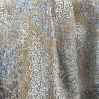 Legacy Luxe Chenille Damas Gris & Marron Mocha Rideau 1