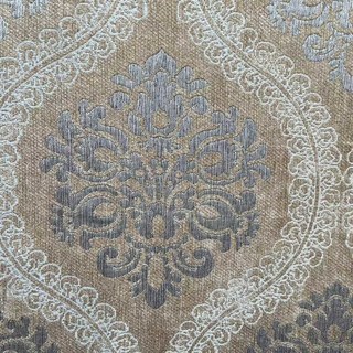 Legacy Luxe Chenille Damas Gris & Marron Mocha Rideau 2
