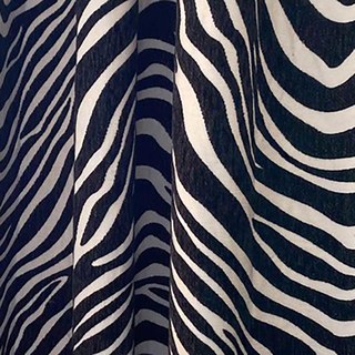 Zèbre Noir et Blanc Jacquard Chenille Rideau 3