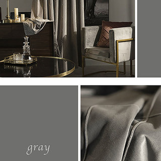 Rideaux occultants en velours gris à motifs géométriques en losanges 4