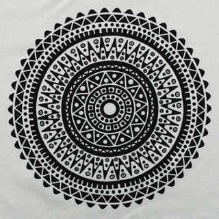 Rideaux bohèmes géométriques noir et blanc Mandala