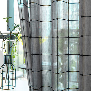 Pane Paradise Checked Grid Charcoal Grey Voile Curtains
Pane Paradise Carreau Grille Gris Anthracite Rideaux Voile