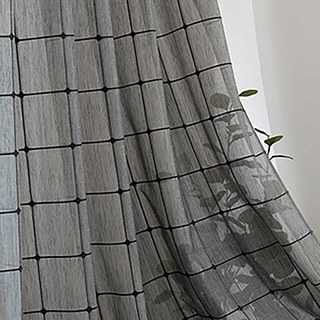 Pane Paradise Checked Grid Charcoal Grey Voile Curtains
Pane Paradise Carreau Grille Gris Anthracite Rideaux Voile 3