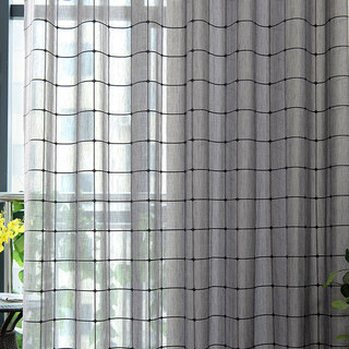 Pane Paradise Checked Grid Charcoal Grey Voile Curtains
Pane Paradise Carreau Grille Gris Anthracite Rideaux Voile 2