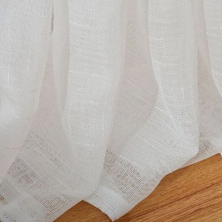 Une Touche de Soleil Voilage Blanc Semi-Transparent Rideau en Maille Lourde 2