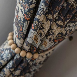 Azure Petals Rideaux Floraux Bleu Marine 3