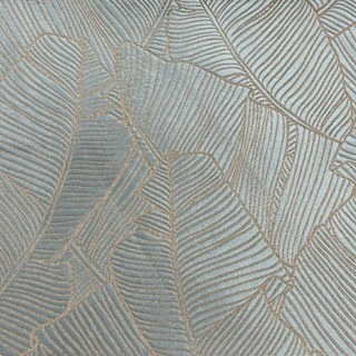 Feuilles de Bananier Luxe 3D Jacquard Rideau Bleu Oeuf de Canard 8
