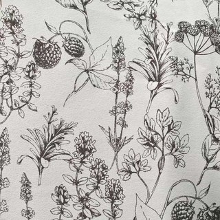 Berry Meadow Mocha Brun Fleurs Chenille Rideaux