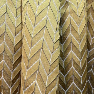 Élégant Rideau Chevron Doré Style Art Déco 2