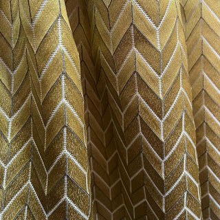 Élégant Rideau Chevron Doré Style Art Déco 4