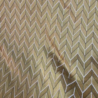 Élégant Rideau Chevron Doré Style Art Déco 5