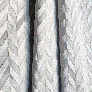 Élégant rideau chevrons Art Déco ivoire avec détails dorés 3