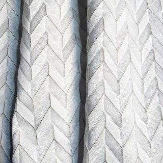 Élégant rideau chevrons Art Déco ivoire avec détails dorés 2