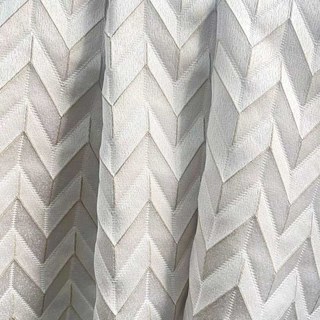 Élégant rideau chevrons Art Déco ivoire avec détails dorés 1