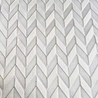 Élégant rideau chevrons Art Déco ivoire avec détails dorés