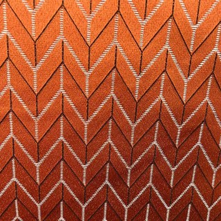 Élégant Rideau Chevron Orange Style Art Déco