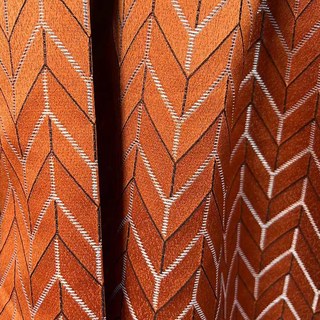 Élégant Rideau Chevron Orange Style Art Déco 3