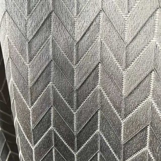 Élégants rideaux chevrons Art Déco gris argenté 2
