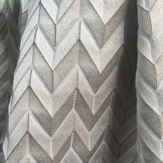 Élégants rideaux chevrons Art Déco gris argenté 3