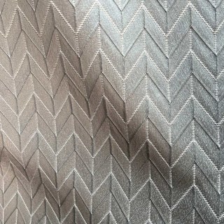 Élégants rideaux chevrons Art Déco gris argenté 5