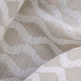 Enchanté Ogee Scintillant Géométrique Gris Taupe Rideaux 6