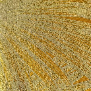 Feuilles de palmier éventail, rideau occultant jacquard de luxe, moutarde, or et noir. 3