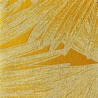 Feuilles de palmier éventail, rideau occultant jacquard de luxe, moutarde, or et noir. 2