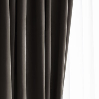 Fine Taupe Gris Velours Rideau 2