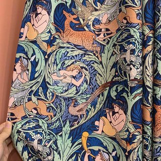 Forêt Orchestrale Marine Bleu Foncé Rideaux à Motif Floral Style Lin 4