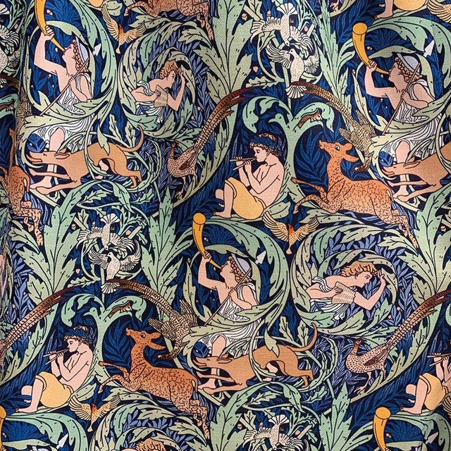 Forêt Orchestrale Marine Bleu Foncé Rideaux à Motif Floral Style Lin 1