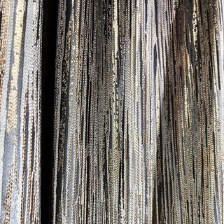 Stripes dorées Subtil Gris texturé et rideau rayé d'or