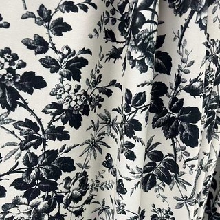 Rideau en velours noir et blanc motif floral Nuit d'été 5