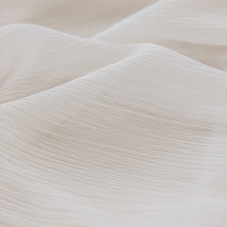 Rayures fines Blanc Voile froissé Rideau transparent