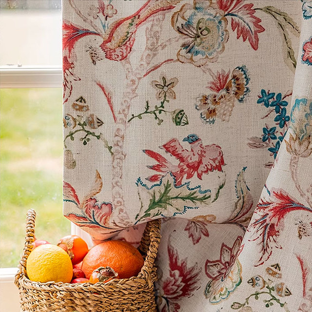 Ravishing Redbirds Rideaux occultants floraux multicolores 1