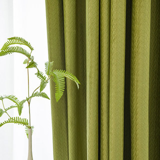 Rideaux occultants en velours olive texturé tissé scandinave
