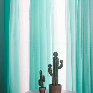 Smarties Turquoise Vert Rideau Voile Doux et Transparent 2