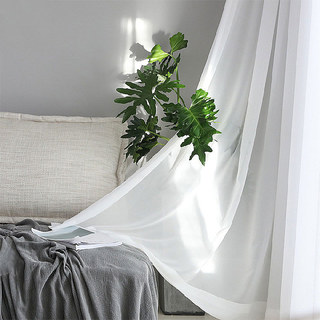 Douce Brise Blanc Éclatant Rideau Voile Chiffon Transparent 4