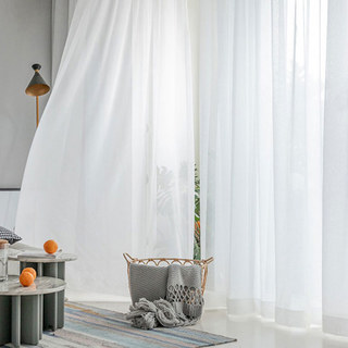 Douce Brise Blanc Éclatant Rideau Voile Chiffon Transparent