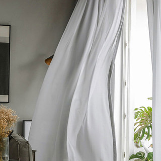 Douce Brise Gris Chiffon Voile Transparent Rideau 3