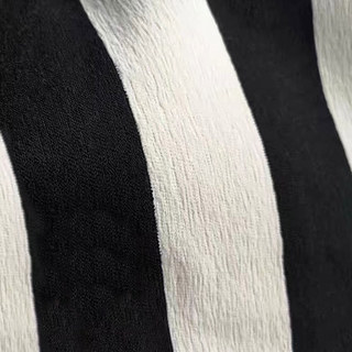 Étonnant rideau rayé en chenille noir et blanc double face 6