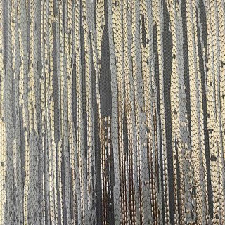 Rayon de soleil chatoyant, rideau rayé subtilement texturé doré & gris 5