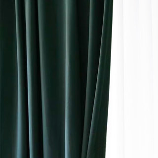 Sunnyvale Herringbone Texturé Vert Foncé Rideaux Occultants en Velours