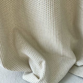 Panier Tissé Bonheur Rideaux Mélange Coton Lin Beige Crème